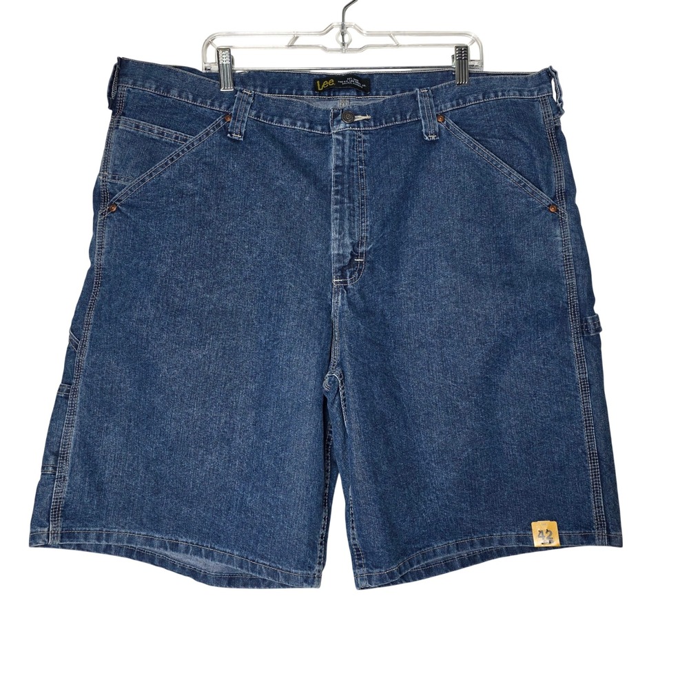 Lee Mens Carpenter Denim Shorts Blue Size 42 Relaxed Fit Workwear Utility